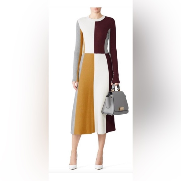 Slate & Willow | Dresses | Slate Willow Colorblock Knit Midi Dress ...
